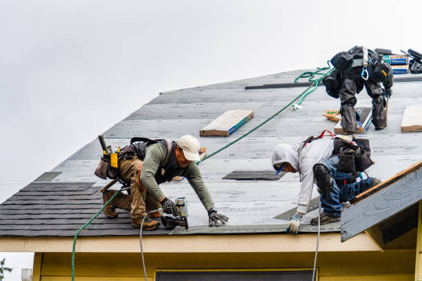 Professional Gutter Installation technician working in Saint Croix Falls, WI